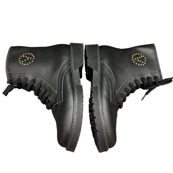 Valentino By Mario Valentino Marti Leather Black Combat Boots Women's, Sz 9 NWOB - Picture 7 of 9